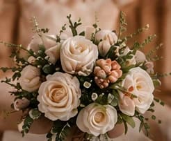 An ivory and blush bridal bouquet