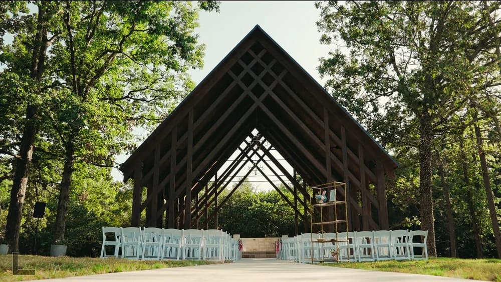 The timber-frame ceremony chapel at The Estate at Villa Bethesda